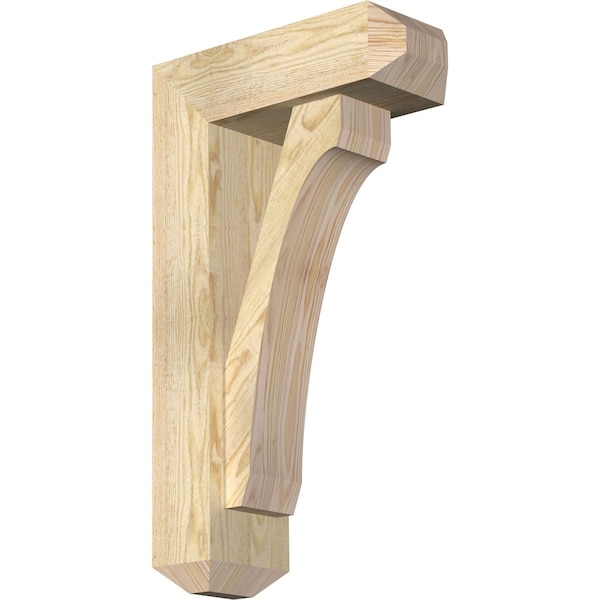 Ekena Millwork Legacy Craftsman Rough Sawn Bracket w/ Offset Brace, Douglas Fir, 6"W x 16"D x 28"H BKT0604X16X28LEC04RDF - main